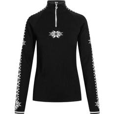 Dame - Merinould - Striktrøjer - XL Sweatere Dale of Norway Geilo Women's Sweater - Black/Off White