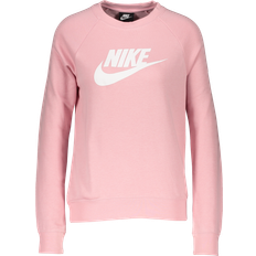32 - Bomuld - Pink Overdele Nike Sportswear Essential Fleece Crew Sweatshirt - Pink Glaze/ White