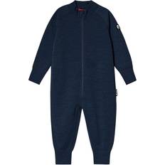 Blå - Drenge Fleece heldragter Reima Toddlers' Wool All in One Parvin - Navy (516483-6980)