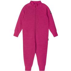 98 - Pink Fleece heldragter Reima Toddlers' Wool All in One Parvin - Cranberry Pink (516483-3600)