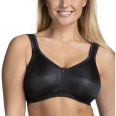 Miss Mary 48 - Polyester Tøj Miss Mary Smooth Lacy Non Wired T-shirt Bra - Black