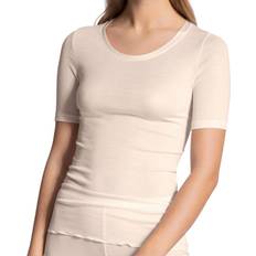 Calida Hvid Overdele Calida True Confidence Shirt Short Sleeve - Light Ivory