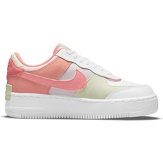 Nike 36 ⅔ - Dame - Syntetisk Sneakers Nike Air Force 1 Shadow W - White/Crimson Bliss/Lime Ice/Magic Ember