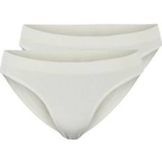 Pieces Nylon Undertøj Pieces Rib Panties 2-pack - Whitecap Grey