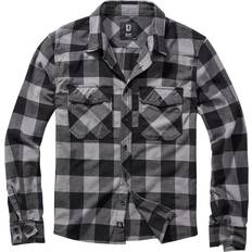 XXS Skjorter Brandit Checkered Shirt - Black/Charcoal