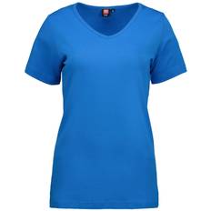 Dame - Fleecetrøjer & Piletrøjer - Turkis Overdele ID Ladies Interlock V-Neck T-Shirt - Turquoise