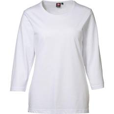 Bomuld - Slids T-shirts ID Pro Wear 3/4 Sleeves Ladies T-shirt - White
