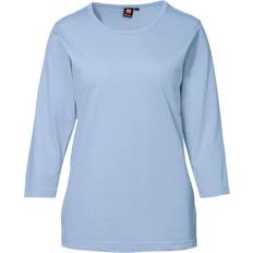 Bomuld - Slids T-shirts ID Pro Wear 3/4 Sleeves Ladies T-shirt - Light Blue