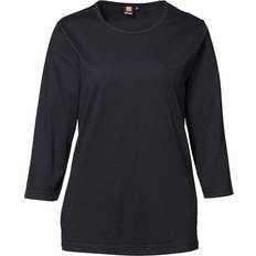 Bomuld - Slids T-shirts ID Pro Wear 3/4 Sleeves Ladies T-shirt - Black