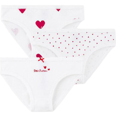 Petit Bateau Heart Print Panties 3-Pack - White (A00FP-00)