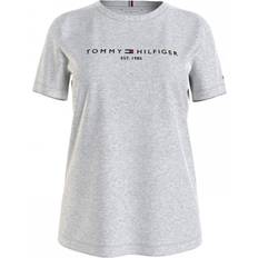32 - 3XL - Dame Overdele Tommy Hilfiger Essential Crew Neck Logo T-shirt - Light Grey