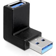 Et stik - Kabeladaptere - USB A-USB A Kabler DeLock Angled USB A-USB A 3.0 M-F Adapter