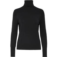 Dame - Nylon - Polotrøjer - Sort Sweatere Only Venice Rollneck Knitted Pullover - Black/Black