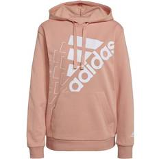 adidas Brand Love Slanted Logo Relaxed Hoodie Women - Ambient Blush/White