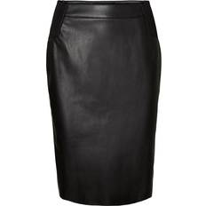 Vero Moda Imiteret læder Tøj Vero Moda Buttersia High Waist Skirt - Black