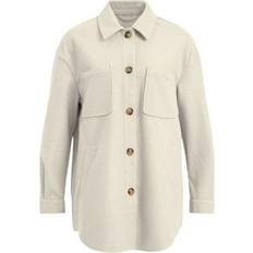 Vila XL Jakker Vila Kimmi Oversize Shirt Jacket - Beige/Super Light Natural Melan