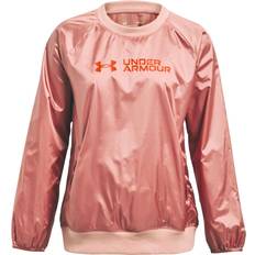 Under Armour Women's UA Recover Shine Woven Crew Neck Top - Stardust Pink/Blaze Orange