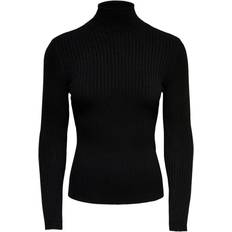 Dame - Nylon - Polotrøjer - Sort Sweatere Only Karol Rib Knitted Pullover - Black