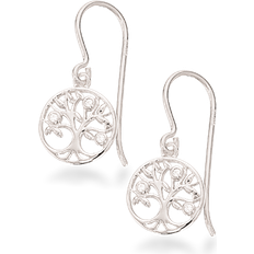 Scrouples Smykker Scrouples Tree of Life Earrings - Silver/Transparent