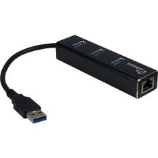 Inter-Tech USB A-3xUSB A/RJ45 M-F Adapter