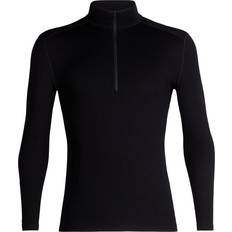 Icebreaker Herre T-shirts Icebreaker Men's Merino 260 Tech Long Sleeve Half Zip Thermal Top - Black