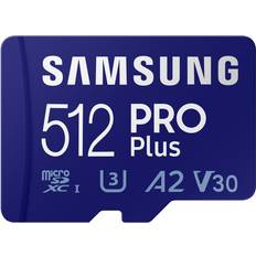 Samsung 512 GB - microSDXC Hukommelseskort Samsung Pro Plus 2021 microSDXC Class 10 UHS-I U3 V30 A2 512GB