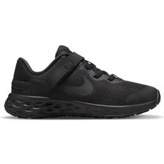 Nike Velcro Sportssko Nike Revolution 6 FlyEase PSV - Black/Black/Dark Smoke Grey