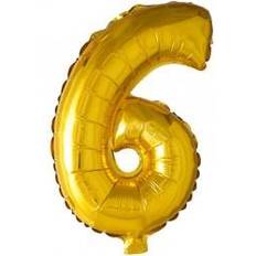 Guld folieballon som tallet 6