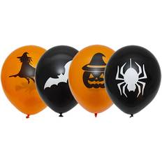 Joker Balloner Halloween Latex Sort Orange 6-pak Orange