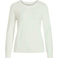 Vila Dame - Striktrøjer - XXL Sweatere Vila Ril Round Neck Knitted Pullover - White/White Alyssum