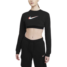 Nike Sportswear Crop Print Long Sleeve T-shirt - Black
