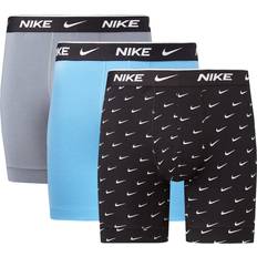 Nike Blå Underbukser Nike Everyday Essentials Cotton Stretch Boxer 3-pack - Swoosh Print/Cool Grey/University Blue
