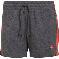26 - Bomuld - XS Shorts adidas Essentials Slim 3-Stripes Shorts Women - Dark Grey Heather/Semi Turbo