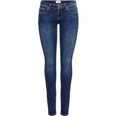 Dame - Lav talje Jeans Only Coral Life Slim Skinny Fit Jeans - Blue/Dark Blue Denim