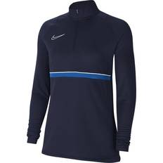 48 - Høj krave T-shirts Nike Dri-FIT Academy Football Drill Top Women - Obsidian/White/Royal Blue