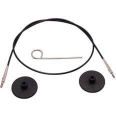 Knitpro sort kabel/wire til udskiftelig rundpinde, 40 cm (med dine