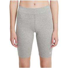Nike 12 - Dame Bukser & Shorts Nike Sportswear Essential Women's Mid-Rise 10" Biker Shorts - Dark Grey Heather/White