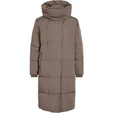 Object Polyester Overtøj Object Louise Long Down Coat - Fossil