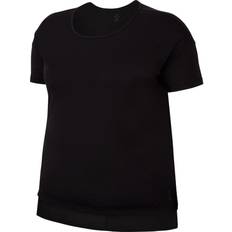 Nike Yoga Short-Sleeve Plus SizeT-shirt Women - Black/Dark Smoke Grey