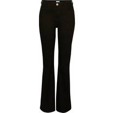 River Island Polyester Jeans River Island Amelie Mid Rise Flared Jeans - Black