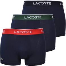 Lacoste Blå Undertøj Lacoste Casual Trunks 3-pack - Navy Blue/Green/Red/Navy Blue