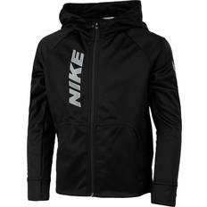 Nike S Overdele Nike Therma-FIT Graphic Full-Zip Training Hoodie Kids - Black/White/Smoke Grey