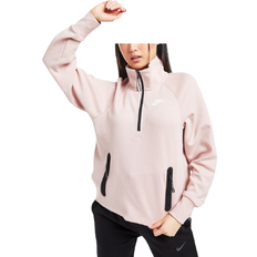 Nike Dame - Fleecetrøjer & Piletrøjer - L Sweatere Nike Sportswear Tech Fleece Women's 1/4-Zip Top - Pink Oxford/White