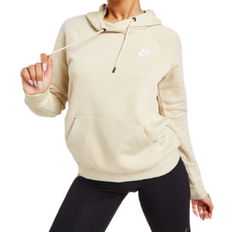 26 - 54 - Beige Overdele Nike Sportswear Essential Fleece Pullover Hoodie Women's - Rattan/White