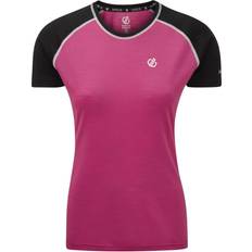 Dame - Merinould - Pink T-shirts & Toppe Dare2B Fixate Wool T-shirt Women - Active Pink Black