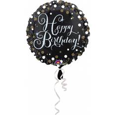 Vegaoo Aluminium ballon Happy Birthday glitter 43 cm
