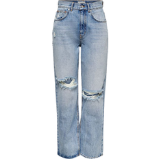 Dame Jeans på tilbud Only Robyn Life Hw Ankle Straight Fit Jeans - Blue/Medium Blue Denim