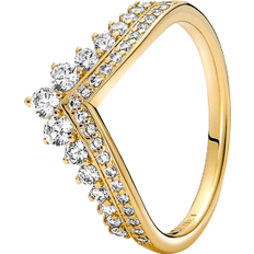 Pandora Guldbelagt Ringe Pandora Timeless Wish Tiara Ring - Gold/Transparent