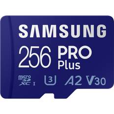 Samsung 256 GB - V30 - microSDXC Hukommelseskort Samsung Pro Plus 2021 microSDXC Class 10 UHS-I U3 V30 A2 160/120 MB/s 256GB +SD Adapter