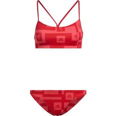 M - Nylon Bikinisæt adidas Women's Logo Graphic Bikini Set - Semi Turbo/Vivid Red